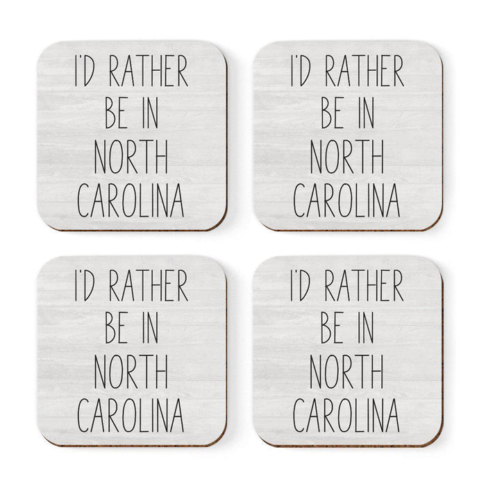 U.S. State Square Coffee Drink Coasters Gift, I'd Rather Be in-Set of 4-Andaz Press-Alabama-