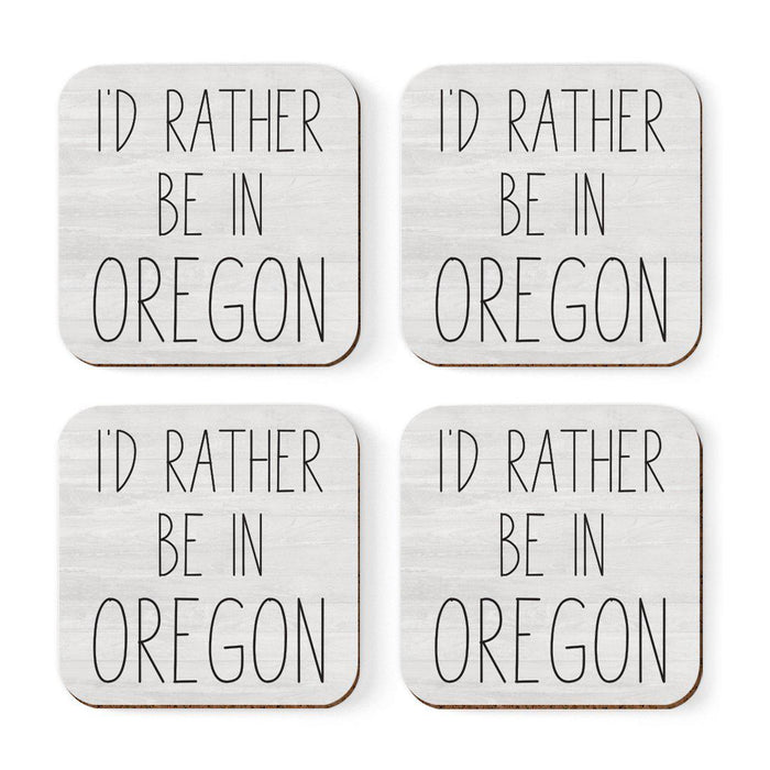 U.S. State Square Coffee Drink Coasters Gift, I'd Rather Be in-Set of 4-Andaz Press-Alabama-