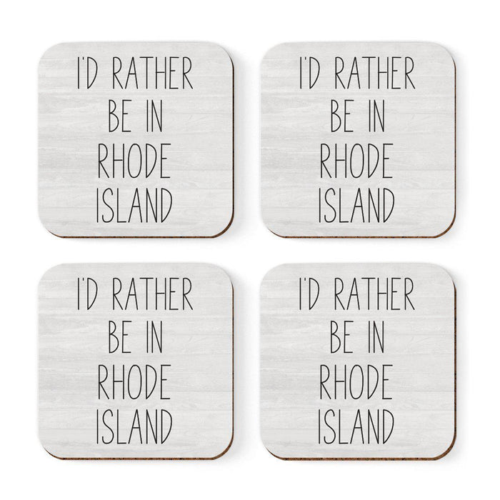 U.S. State Square Coffee Drink Coasters Gift, I'd Rather Be in-Set of 4-Andaz Press-Alabama-