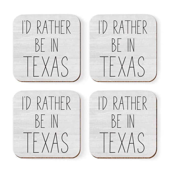 U.S. State Square Coffee Drink Coasters Gift, I'd Rather Be in-Set of 4-Andaz Press-Alabama-