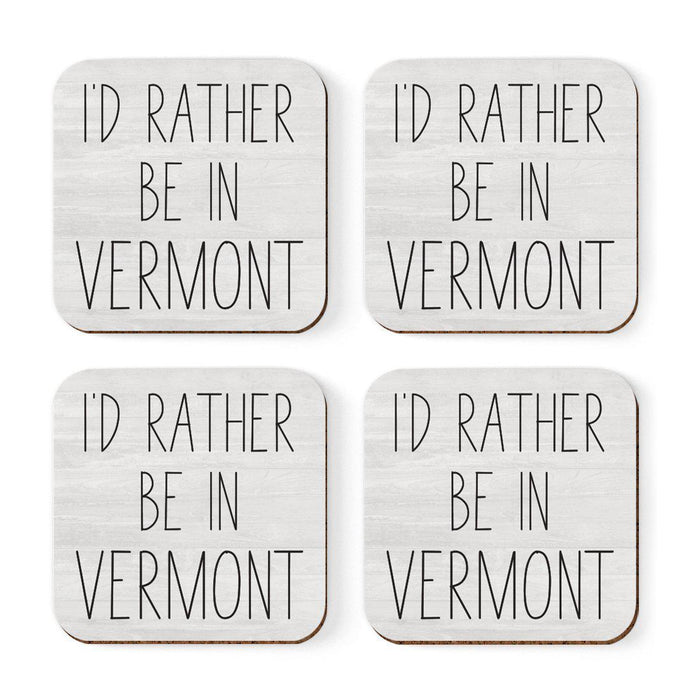 U.S. State Square Coffee Drink Coasters Gift, I'd Rather Be in-Set of 4-Andaz Press-Alabama-