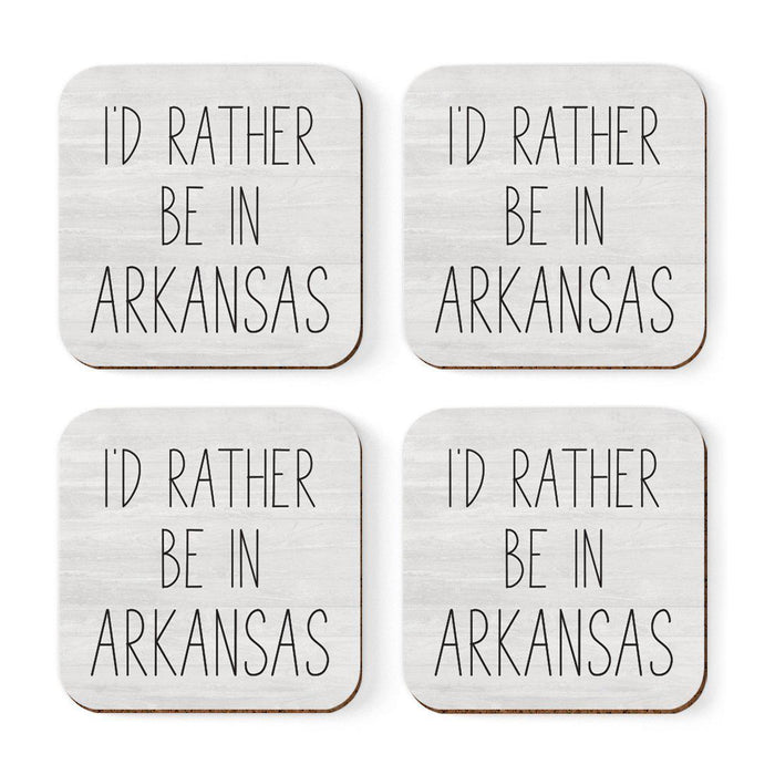 U.S. State Square Coffee Drink Coasters Gift, I'd Rather Be in-Set of 4-Andaz Press-Alabama-