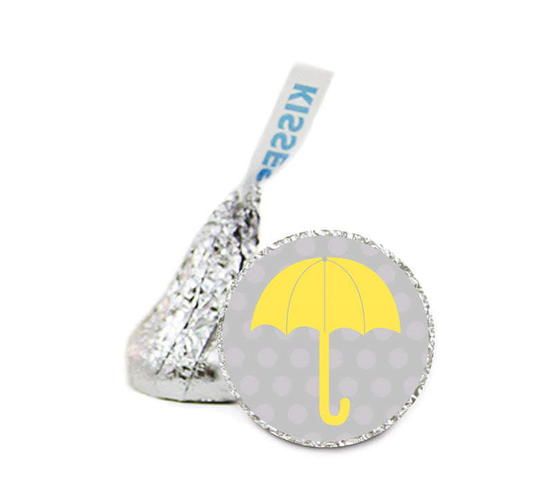Umbrella Hershey's Kiss Baby Shower Stickers-Set of 216-Andaz Press-Neutral-