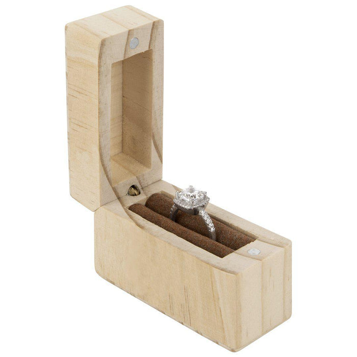 Unfinished Slim Wood Wedding Ring Boxes-Set of 1-Koyal Wholesale-
