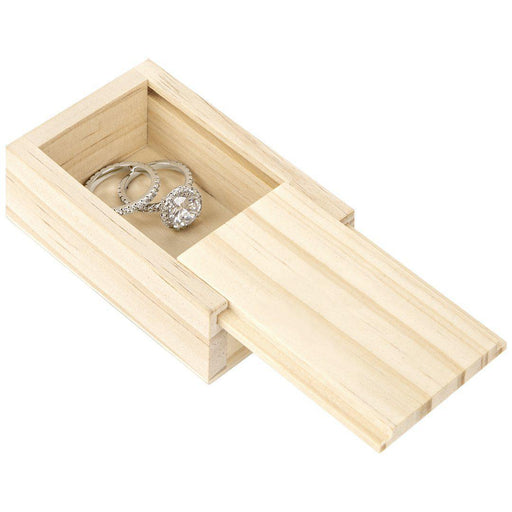 Unfinished Wood Sliding Ring Boxes-Set of 1-Koyal Wholesale-