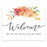Unframed Autumn Fall Watercolor Party Sign Wedding Collection, 8.5 x 11- inch, Autumn Floral Bouquet Graphic Design-Set of 1-Andaz Press-Welcome-