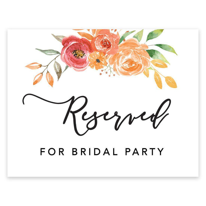 Unframed Autumn Fall Watercolor Party Sign Wedding Collection, 8.5 x 11- inch, Autumn Floral Bouquet Graphic Design-Set of 1-Andaz Press-Bridal Party-
