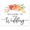 Unframed Autumn Fall Watercolor Party Sign Wedding Collection, 8.5 x 11- inch, Autumn Floral Bouquet Graphic Design-Set of 1-Andaz Press-Welcome-
