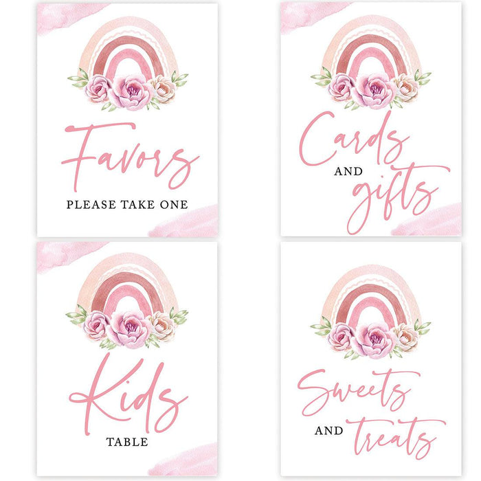 Unframed Birthday Party Sign Bundle Set, For Kids Birthday Party Décor-Set of 4-Andaz Press-Daisy-