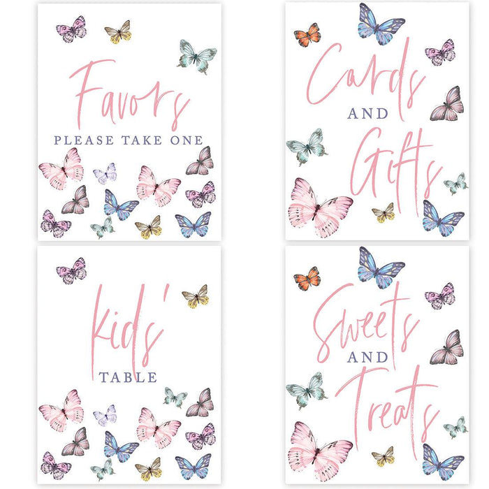 Unframed Birthday Party Sign Bundle Set, For Kids Birthday Party Décor-Set of 4-Andaz Press-Daisy-