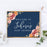 Unframed Navy Blue with Orange Pink Fall Watercolor Flowers Party Sign Baby Shower, Welcome To Custom Name-Set of 1-Andaz Press-Welcome Custom-