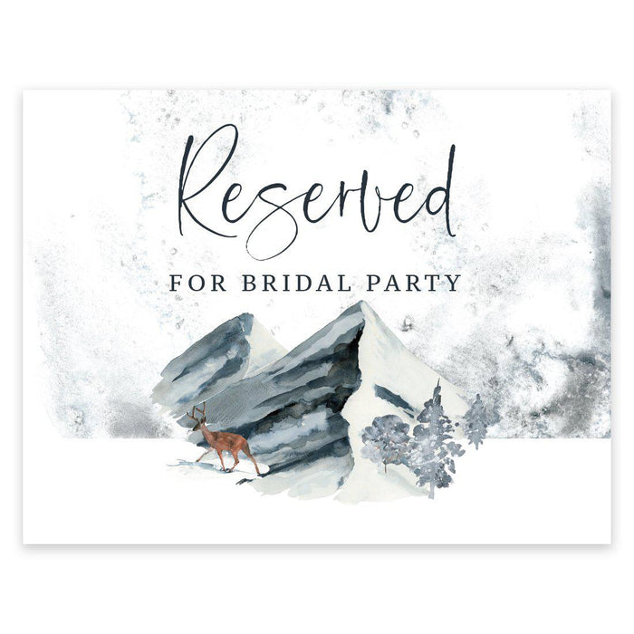 Unframed Winter Snowy Woodland Forest Watercolor Party Sign-Set of 1-Andaz Press-Welcome-