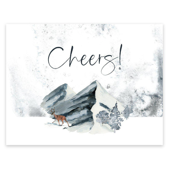 Unframed Winter Snowy Woodland Forest Watercolor Party Sign-Set of 1-Andaz Press-Welcome-