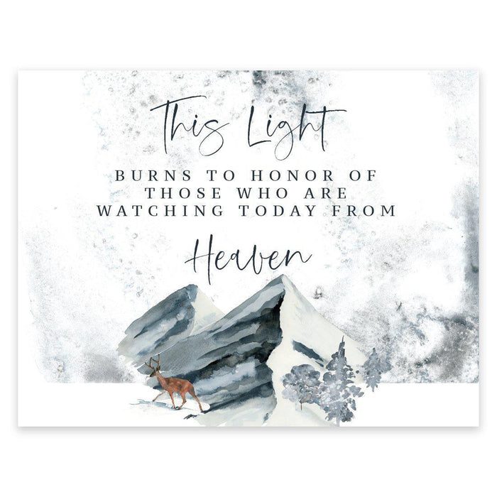 Unframed Winter Snowy Woodland Forest Watercolor Party Sign-Set of 1-Andaz Press-Light Burns-