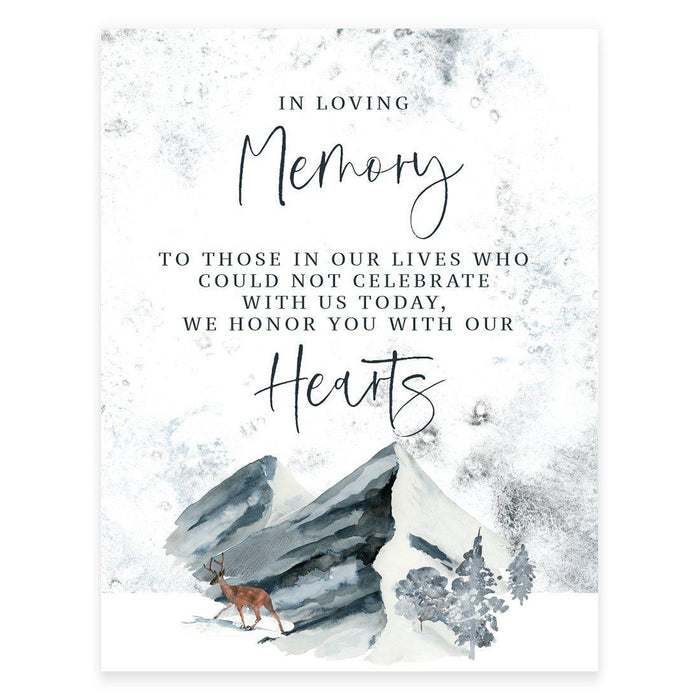 Unframed Winter Snowy Woodland Forest Watercolor Party Sign-Set of 1-Andaz Press-Loving Memory-