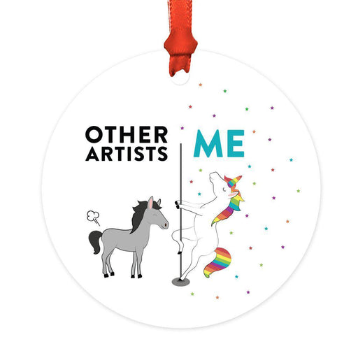 Unicorn Horse Hobby Sports Metal Ornaments-Set of 1-Andaz Press-Artists-