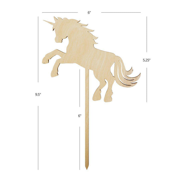 Unicorn Horse Laser Cut Wood Cake Topper-Set of 1-Andaz Press-Natural-
