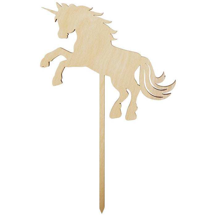 Unicorn Horse Laser Cut Wood Cake Topper-Set of 1-Andaz Press-Natural-
