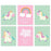 Unicorn Nursery Room Hanging Wall Art-Set of 6-Andaz Press-Pink Purple Rainbow Graphic, Believe in Magic, Dream Big-