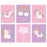 Unicorn Nursery Room Hanging Wall Art-Set of 6-Andaz Press-Pink Purple Rainbow Graphic, Believe in Magic, Dream Big-