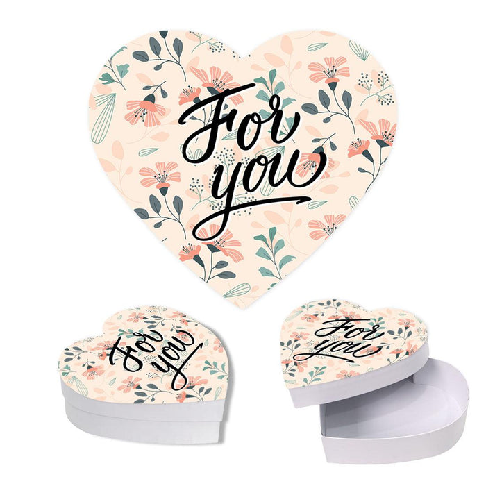 Valentine's Day Heart Shaped Box With Lid, Reusable Heart Box-Set of 1-Andaz Press-Let's Taco Bout How Much I Love You-