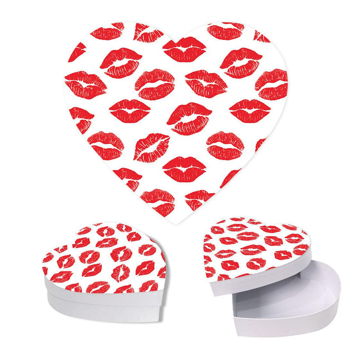 Valentine's Day Heart Shaped Box With Lid, Reusable Heart Box-Set of 1-Andaz Press-Let's Taco Bout How Much I Love You-