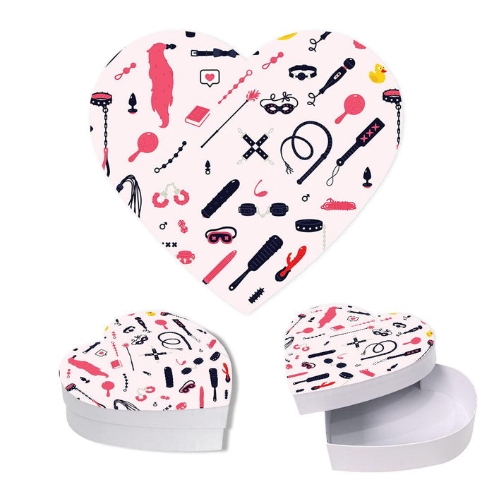 Valentine's Day Heart Shaped Box With Lid, Reusable Heart Box-Set of 1-Andaz Press-Let's Taco Bout How Much I Love You-
