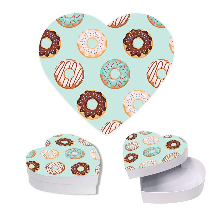 Valentine's Day Heart Shaped Box With Lid, Reusable Heart Box-Set of 1-Andaz Press-Donuts-
