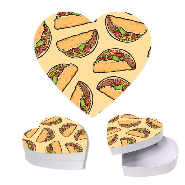 Valentine's Day Heart Shaped Box With Lid, Reusable Heart Box-Set of 1-Andaz Press-Tacos-