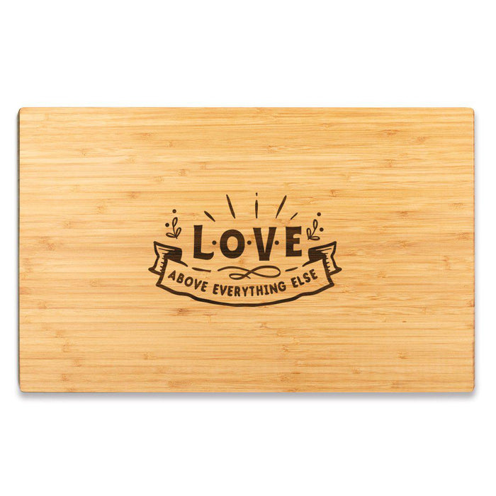 Valentine's Day Laser Engraved Large Bamboo Wood Cutting Board, Valentine's Day Ideas for Couples-Set of 1-Andaz Press-They Built A Life They Loved-