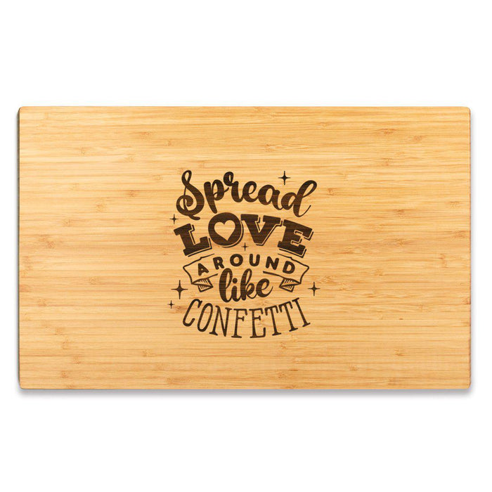 Valentine's Day Laser Engraved Large Bamboo Wood Cutting Board, Valentine's Day Ideas for Couples-Set of 1-Andaz Press-They Built A Life They Loved-