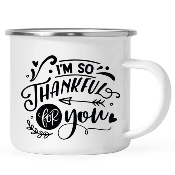 Valentine's Day Stainless Steel Campfire Coffee Mug, Valentine's Day Holiday Ideas for Her, Wife, Women, Couples-Set of 1-Andaz Press-Thankful-