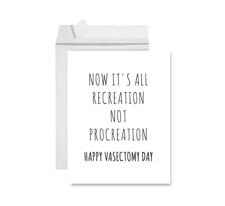 Vasectomy Jumbo Card, Recreational Use Only Eggplant Design, Funny Rude Get Well Soon Greeting Card-Set of 1-Andaz Press-Eggplant-