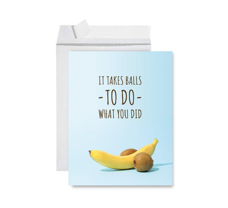 Vasectomy Jumbo Card, Recreational Use Only Eggplant Design, Funny Rude Get Well Soon Greeting Card-Set of 1-Andaz Press-Eggplant-