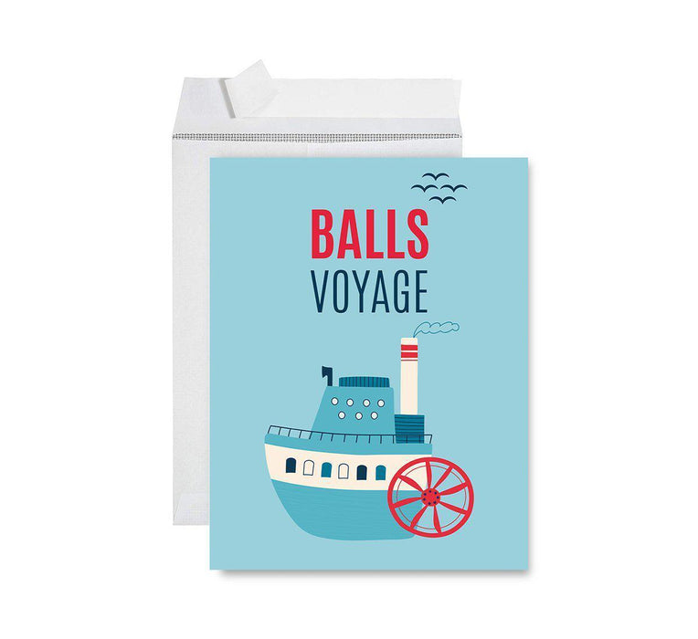 Vasectomy Jumbo Card, Recreational Use Only Eggplant Design, Funny Rude Get Well Soon Greeting Card-Set of 1-Andaz Press-Eggplant-