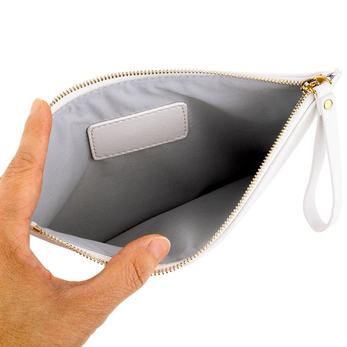 Vegan Leather Clutch Wristlet Purse-Set of 1-Koyal Wholesale-White-