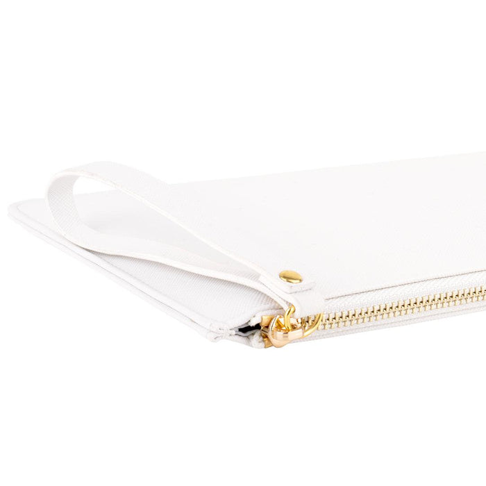 Vegan Leather Clutch Wristlet Purse-Set of 1-Koyal Wholesale-White-