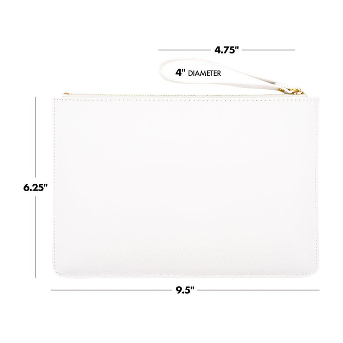 Vegan Leather Clutch Wristlet Purse-Set of 1-Koyal Wholesale-White-