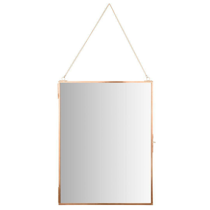 Vertical Rectangle Wall Photo Mirror With Chain-Set of 1-Koyal Wholesale-Gold-