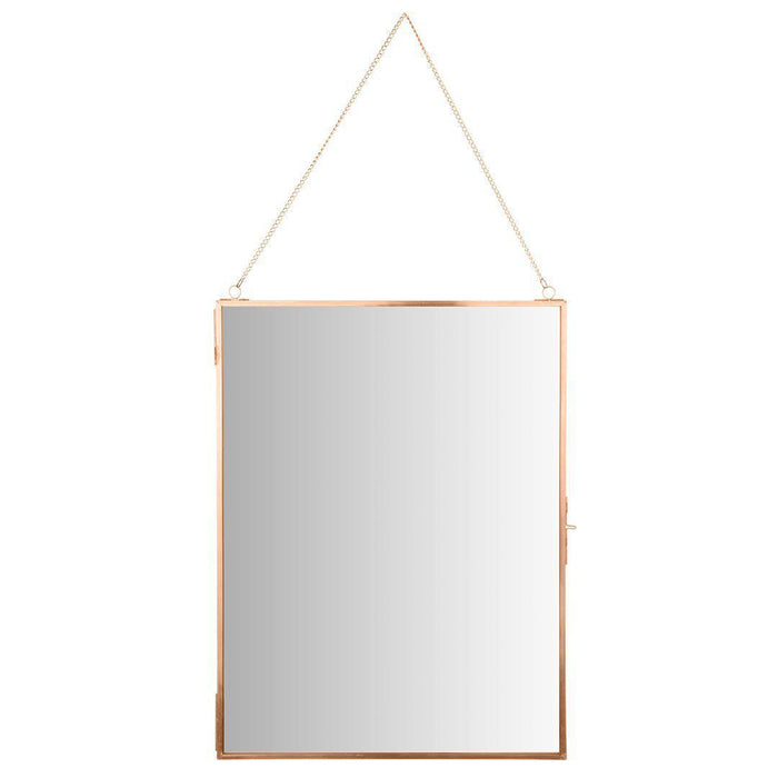 Vertical Rectangle Wall Photo Mirror With Chain-Set of 1-Koyal Wholesale-Rose Gold-