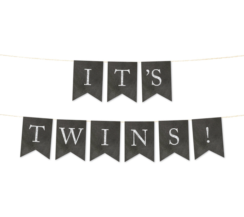 Vintage Chalkboard Baby Shower Pennant Party Banner-Set of 1-Andaz Press-It's A Girl!-