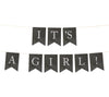 Vintage Chalkboard Baby Shower Pennant Party Banner-Set of 1-Andaz Press-It's A Girl!-