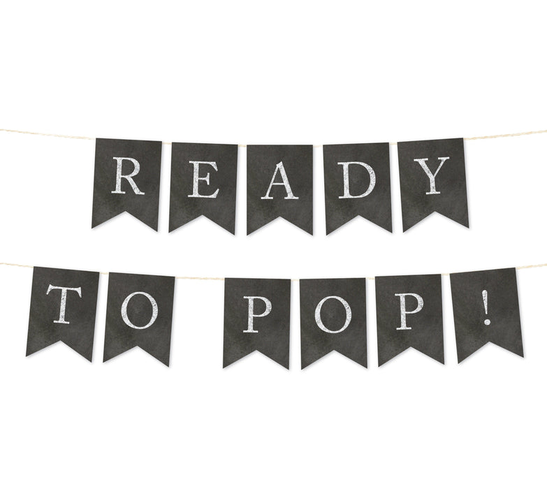 Vintage Chalkboard Baby Shower Pennant Party Banner-Set of 1-Andaz Press-Ready To Pop-