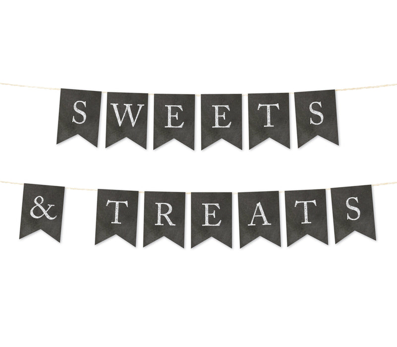Vintage Chalkboard Pennant Party Banner-Set of 1-Andaz Press-Welcome!-