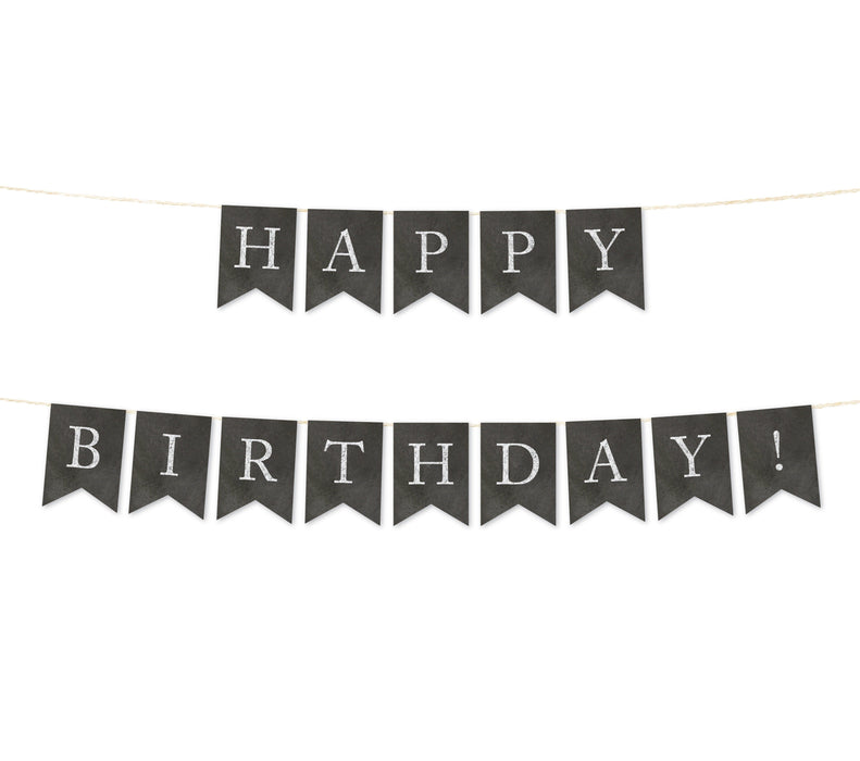 Vintage Chalkboard Pennant Party Banner-Set of 1-Andaz Press-Welcome!-