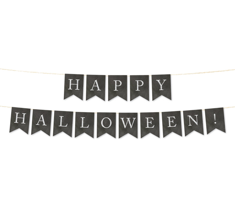 Vintage Chalkboard Pennant Party Banner-Set of 1-Andaz Press-Happy Halloween!-
