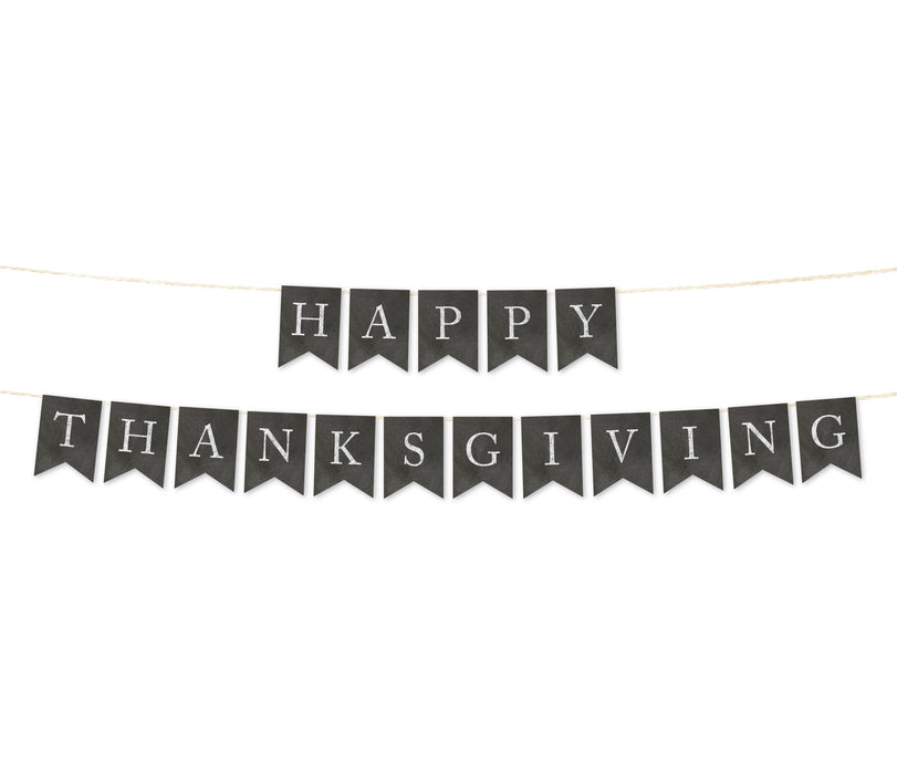 Vintage Chalkboard Pennant Party Banner-Set of 1-Andaz Press-Happy Thanksgiving!-