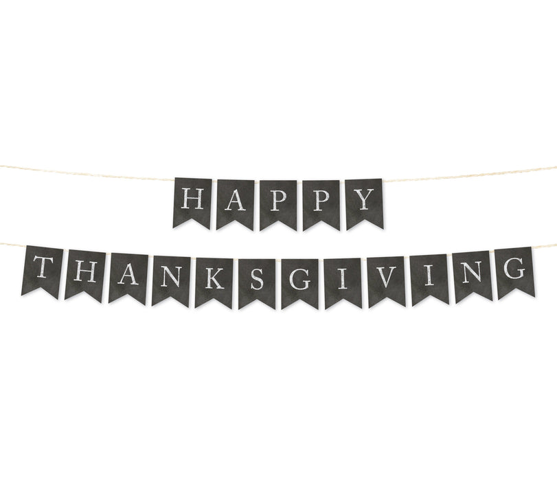 Vintage Chalkboard Pennant Party Banner-Set of 1-Andaz Press-Happy Thanksgiving!-