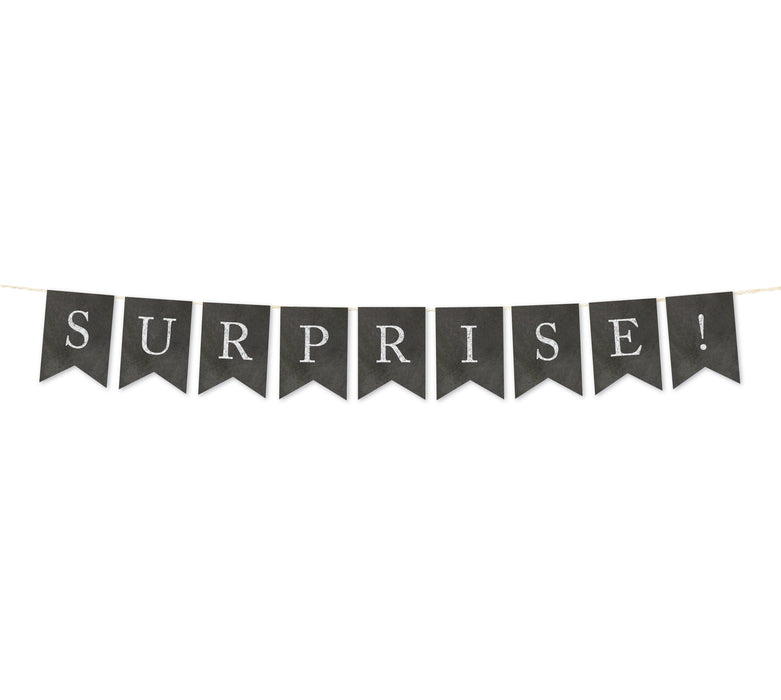 Vintage Chalkboard Pennant Party Banner-Set of 1-Andaz Press-Surprise!-