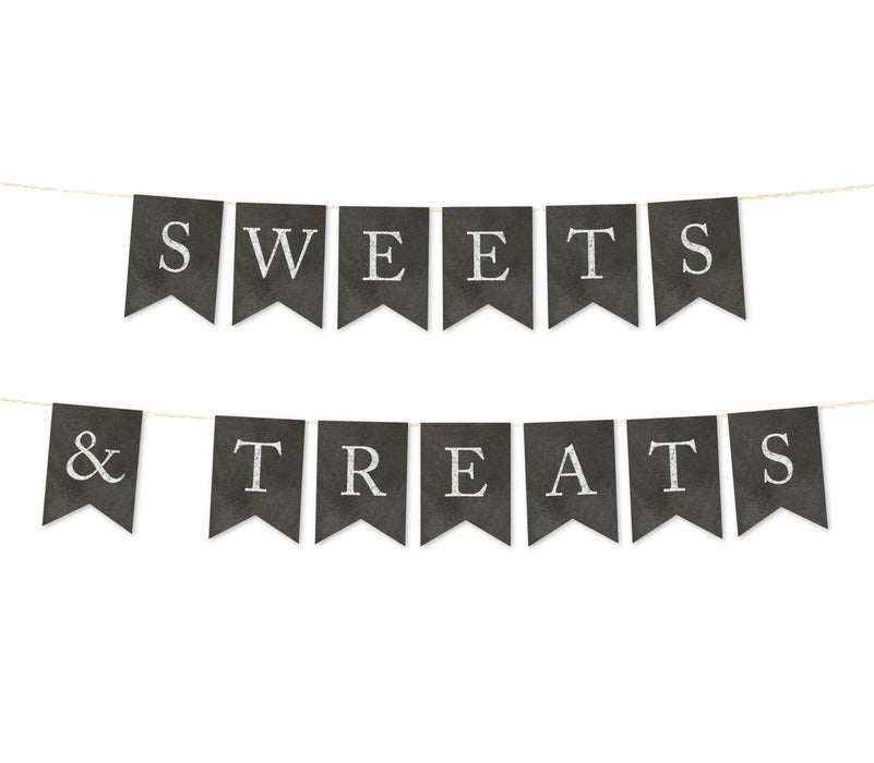 Vintage Chalkboard Pennant Party Banner-Set of 1-Andaz Press-Sweets & Treats-